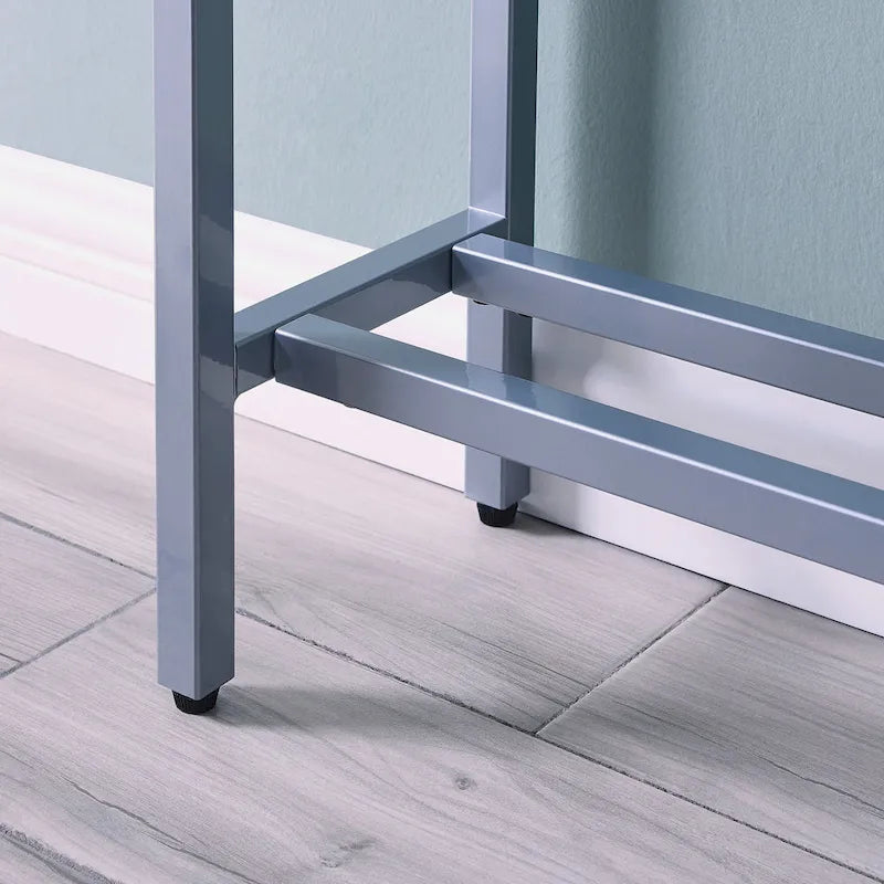 56-Inch Narrow Console Table with Beveled Mirrored Top