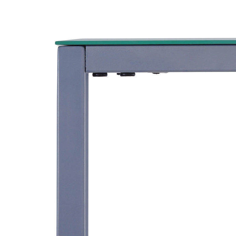 56-Inch Narrow Console Table with Beveled Mirrored Top