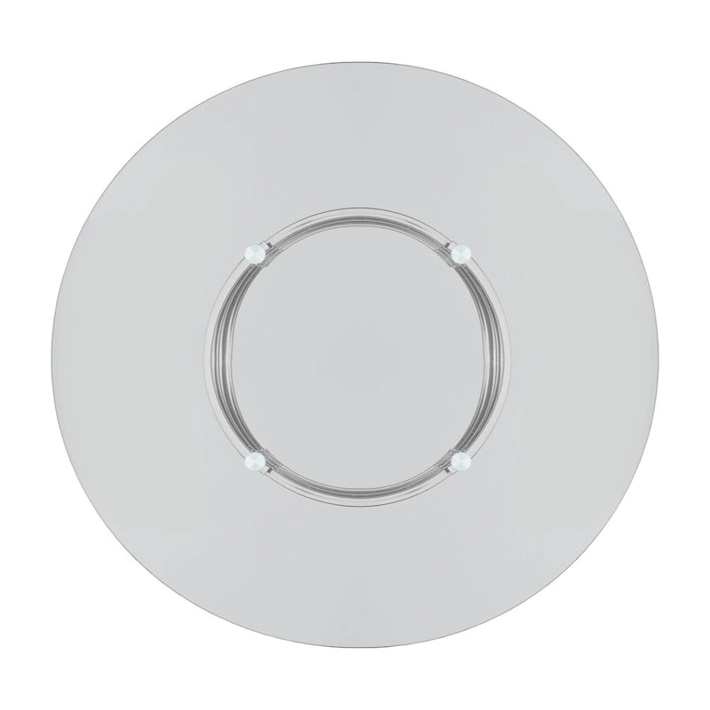 47.3-Inch Round Glass Counter-Height Table with Sculptural Metal Base