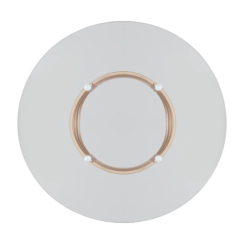 47.3-Inch Round Glass Counter-Height Table with Sculptural Metal Base
