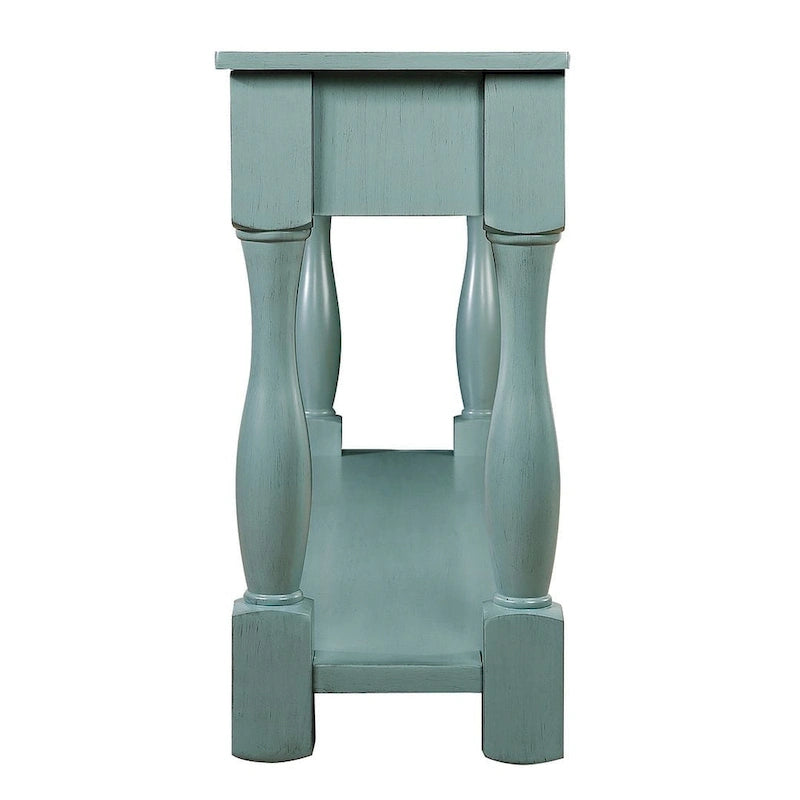 63.38-Inch Console Table with Three Drawers and Bottom Shelf