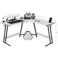 L-Shaped Gaming Desk with Removable Monitor Stand