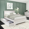 Farmhouse Full Bed with Solid Panel Headboard and Storage Drawers