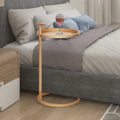 Round Metal C-Shaped Side Table with Carry Handle