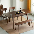 Extendable Solid Oak Dining Table with Walnut Finish