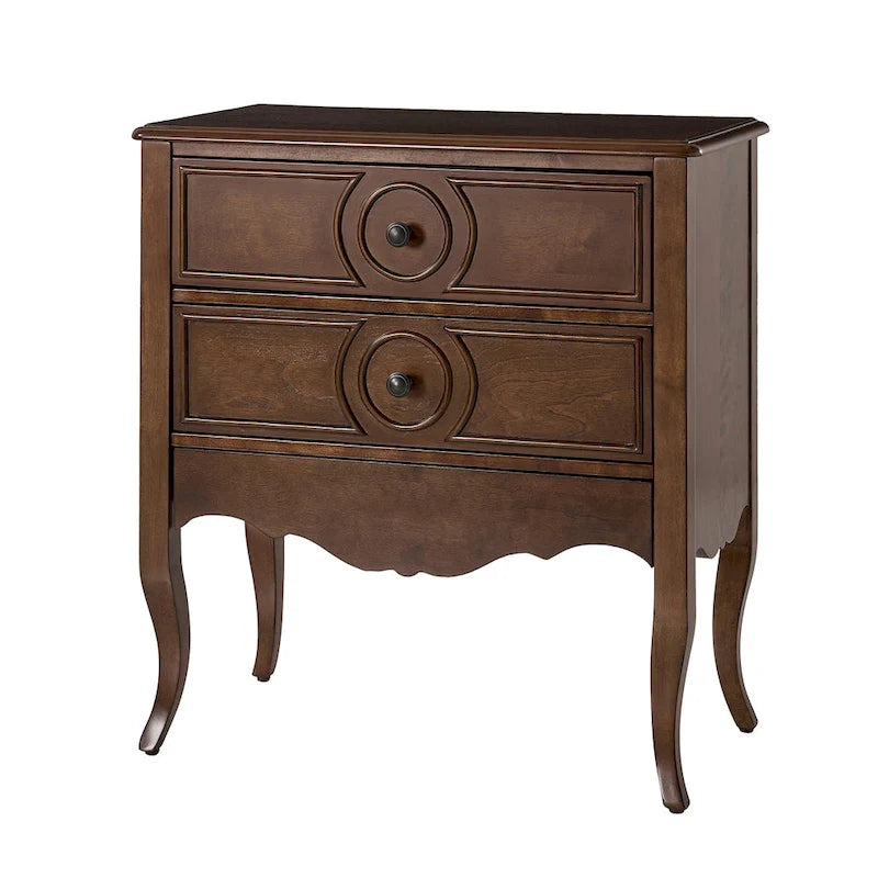 Three-Drawer Nightstand with Hidden Drawer and Charging Station