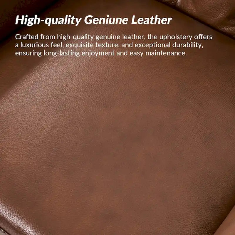 Traditional Genuine Leather Wingback Accent Chair