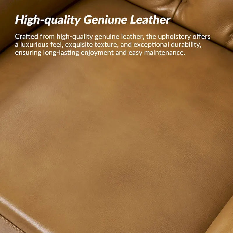 Traditional Genuine Leather Wingback Accent Chair