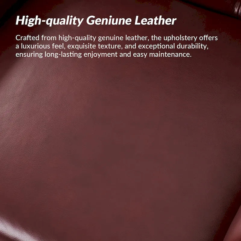 Traditional Genuine Leather Wingback Accent Chair