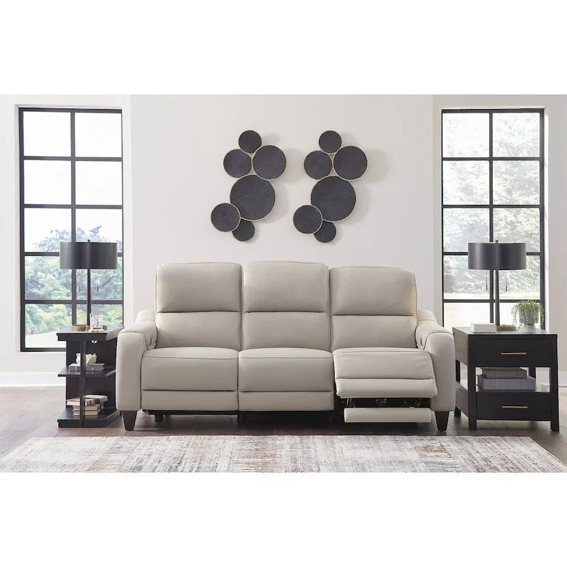 Power Reclining Sofa with Adjustable Headrests and USB Charging