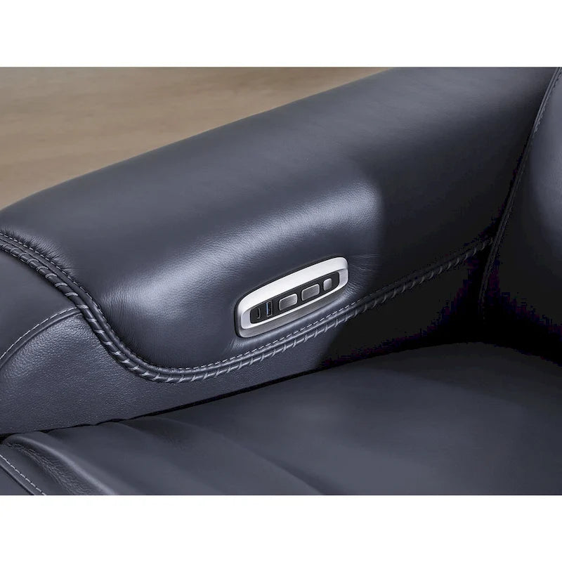 Power Reclining Sofa with Adjustable Headrests and USB Charging