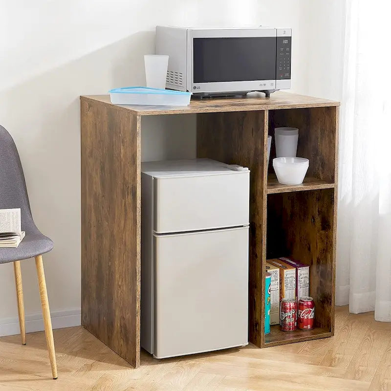 Mini Fridge Storage Station with Side Cubbies