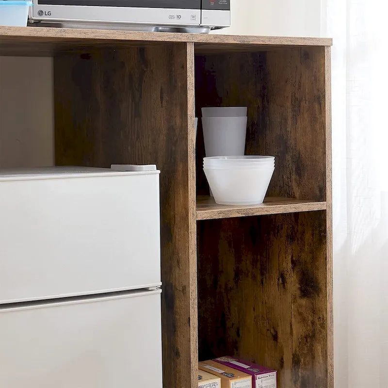 Mini Fridge Storage Station with Side Cubbies