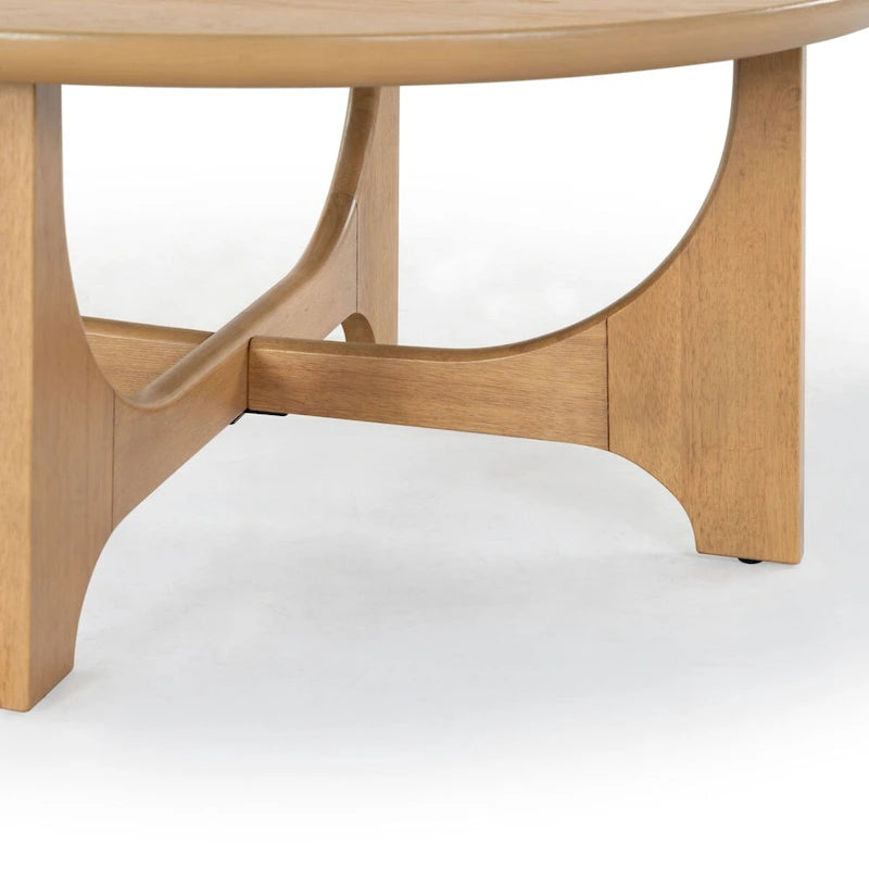 40-Inch Square Coffee Table with Curved Base