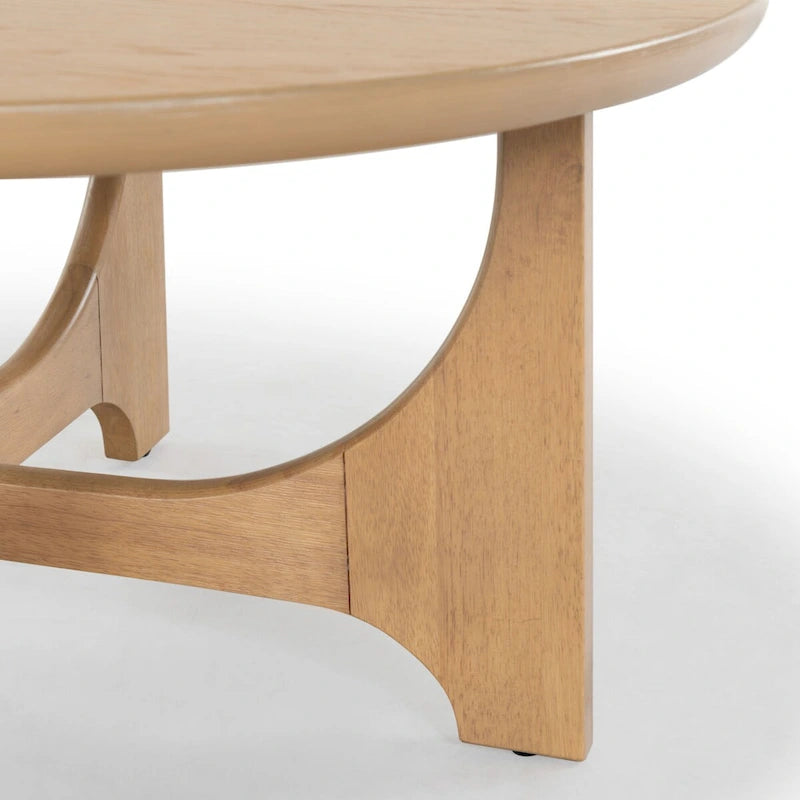 40-Inch Square Coffee Table with Curved Base